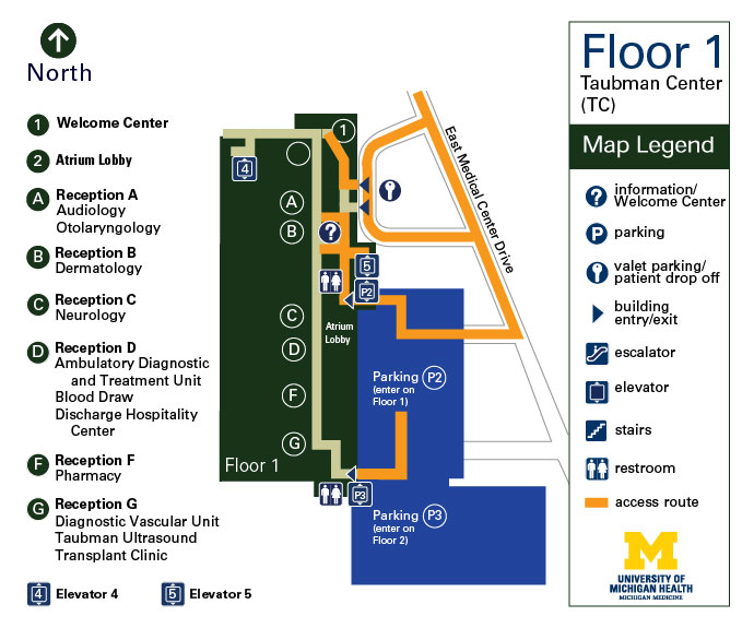 Taubman Center Floor 1 map