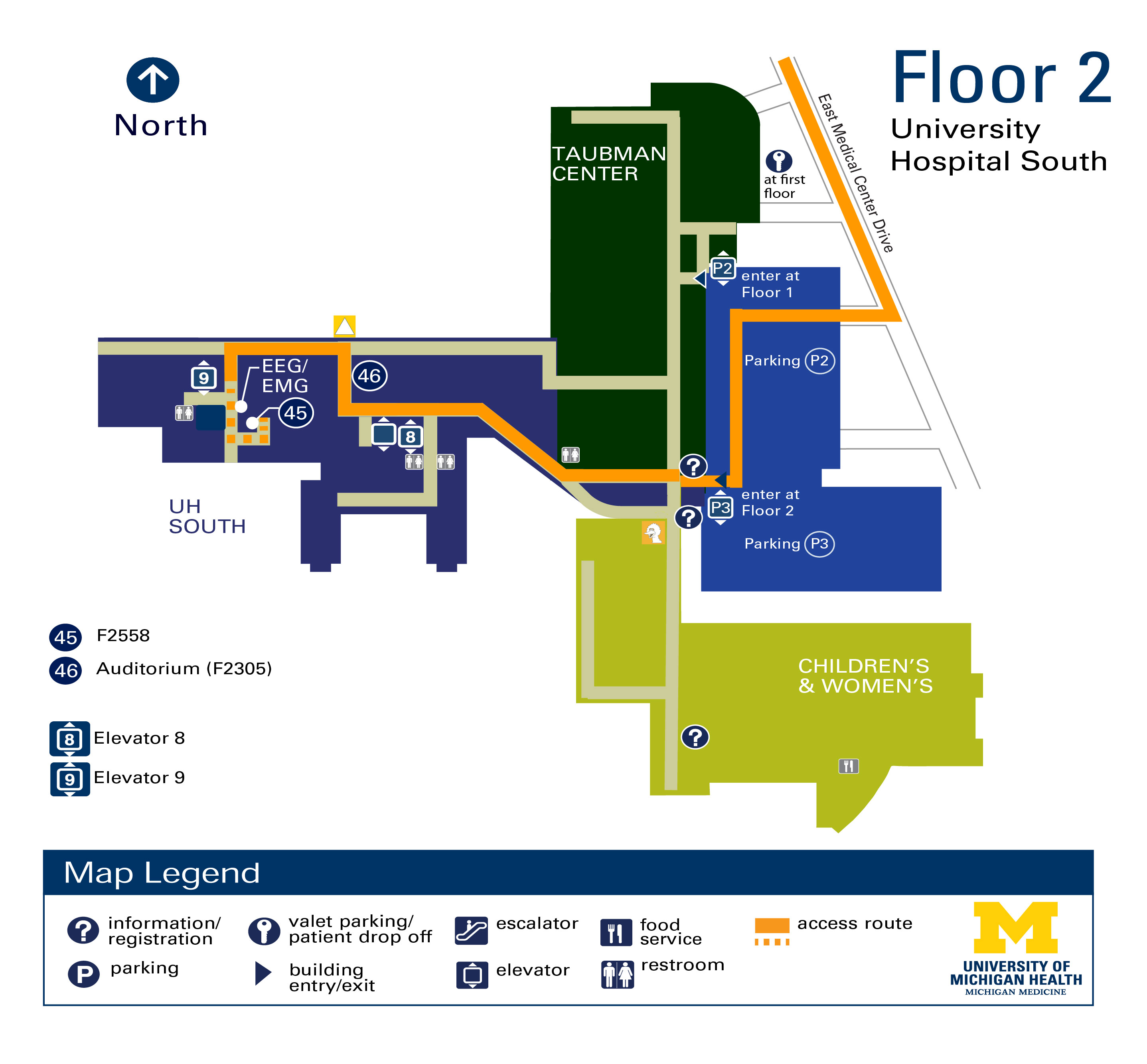Floor map for UHS Floor 2