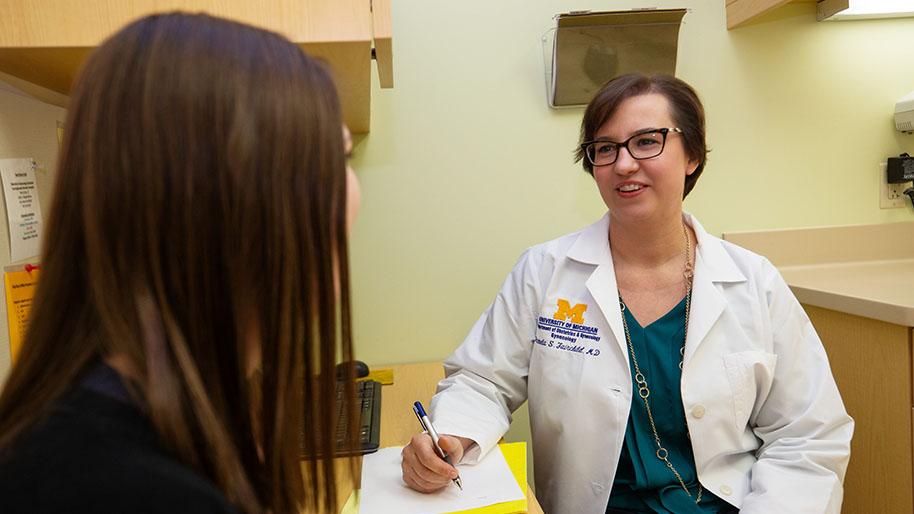 Susan Fairchild with patient