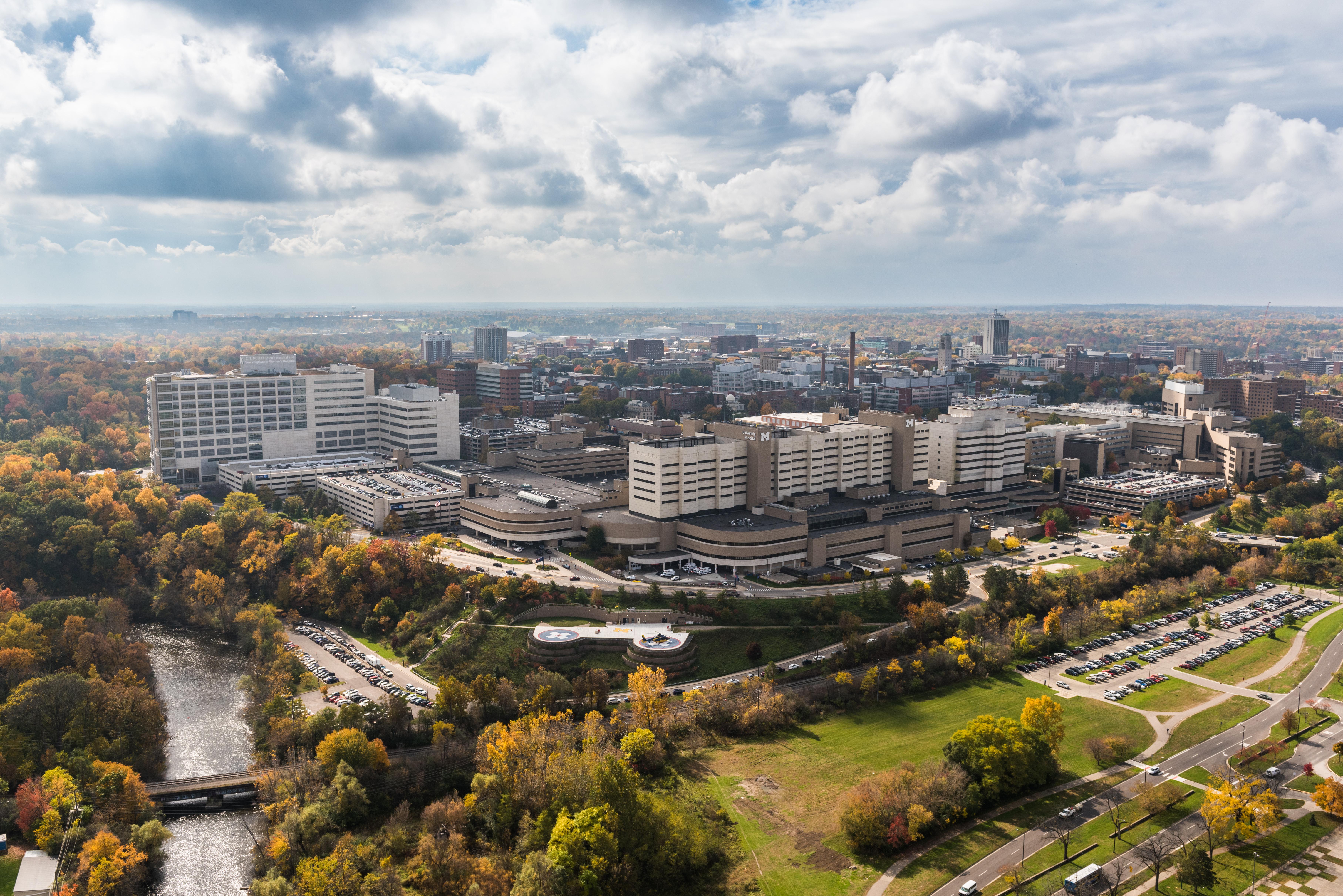 An overview of the Michigan Medicine complex in Ann Arbor